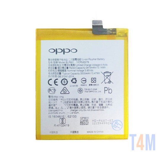 BATTERY OPPO F9/F9 PRO/R17/REALME U1/REALME 2 PRO BLP681 3500MAH